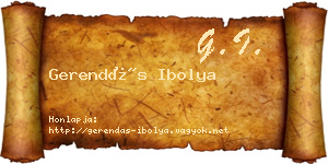 Gerendás Ibolya névjegykártya